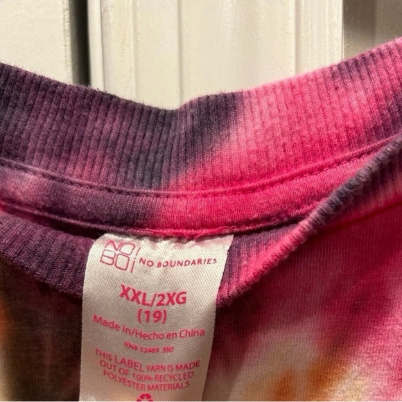 No boundaries tie dye shirt XXL Juniors - Picture 2 of 8